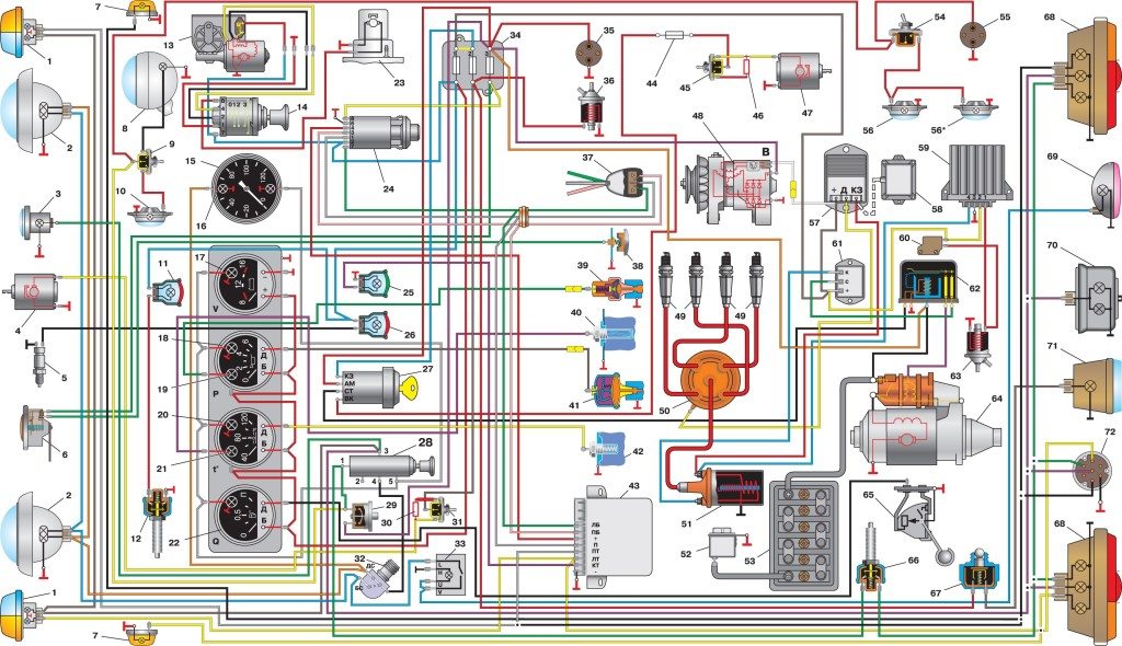 Уаз 390945 электрическая схема