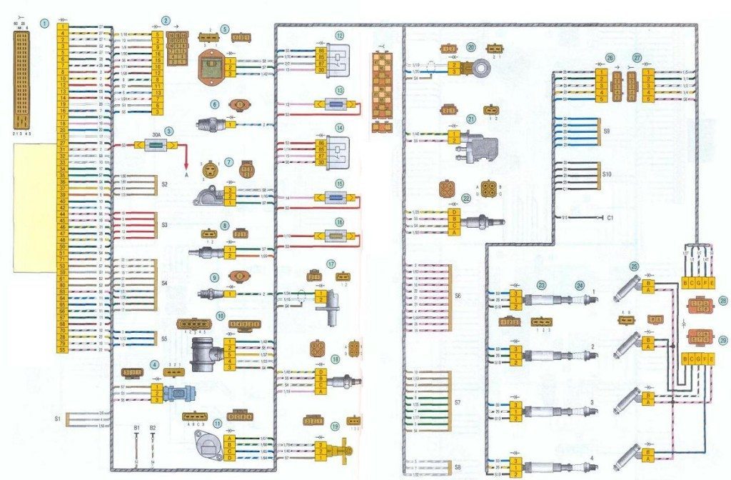 Схема электропроводки ваз калина 1 8 клапанов