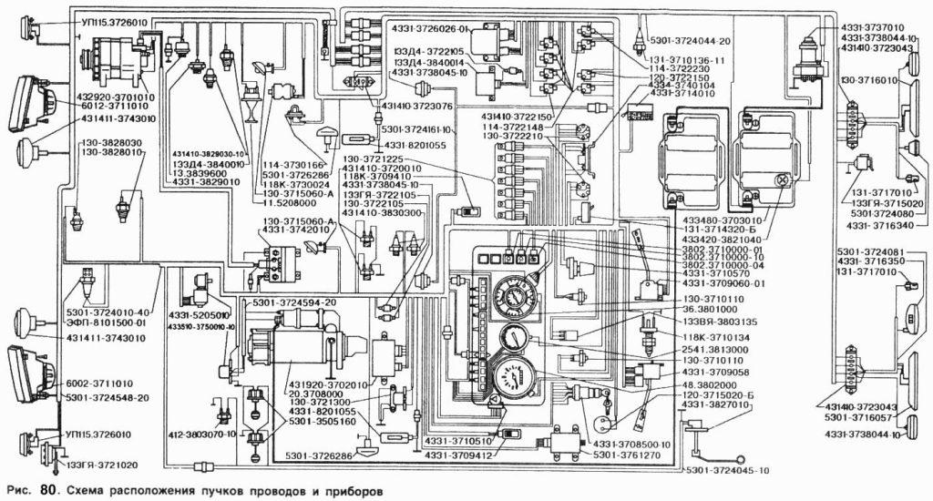 Зил 5301 бычок электрическая схема