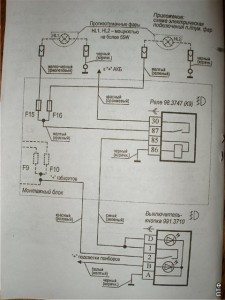 Электросхема фары калина