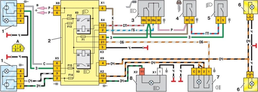Схема электропроводки ваз 2110