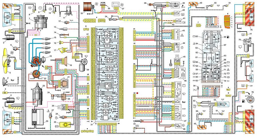 Схема электропроводки - ВАЗ 21099 ...