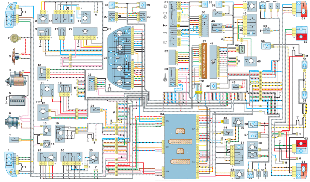 Схема проводки газель 4216