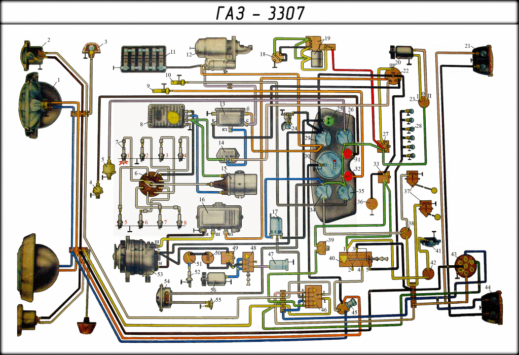 Схема предохранителей газ 3307