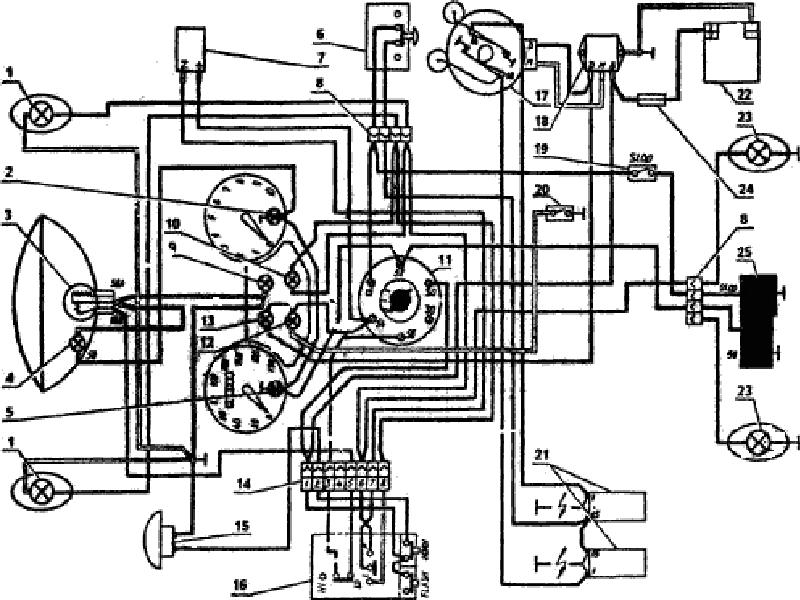 Заводская схема электропроводки Ява 350 образца 1976 года